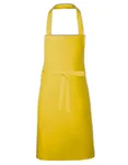 Link Kitchen Wear Latzschürze 2/1 Twill mit Verstärkungen, Black 73 x 80 cm, X993 – Yellow