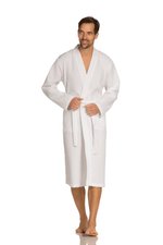 Vossen Piqué Bademantel Wellington mit Kimono-Schnitt, White S, XF012 – Bild 1