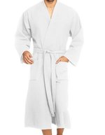 Vossen Piqué Bademantel Wellington mit Kimono-Schnitt – White