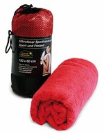L-merch Mikrofaser Sport-Handtuch mit Netzbeutel – Red