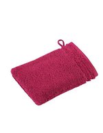 Vossen Calypso Waschhandschuh mit Bordüre – Cranberry