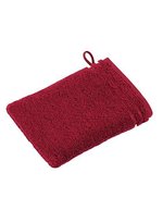 Vossen Calypso Waschhandschuh mit Bordüre, Flanell 22 x 16 cm, XF209W – Rubis