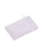 Vossen Calypso Waschhandschuh mit Bordüre, Flanell 22 x 16 cm, XF209W – Blanc