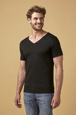 X.O by Promodoro V-Ausschnitt Kurzarm T-Shirt Baumwolle, Azur Blue S, XO1425 – Bild 1
