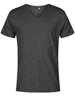 X.O by Promodoro V-Ausschnitt Kurzarm T-Shirt Baumwolle, Azur Blue S, XO1425 – Heather Black