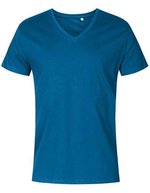 X.O by Promodoro V-Ausschnitt Kurzarm T-Shirt Baumwolle, Azur Blue S, XO1425 – Petrol