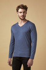 X.O by Promodoro Langarm T-Shirt V-Ausschnitt Baumwolle, Black S, XO1460 – Bild 1