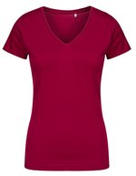 X.O by Promodoro V-Ausschnitt T-Shirt aus Baumwolle für Damen – Berry