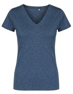 X.O by Promodoro V-Ausschnitt T-Shirt aus Baumwolle für Damen, Azur Blue XS, XO1525 – Heather Navy