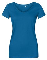 X.O by Promodoro V-Ausschnitt T-Shirt aus Baumwolle für Damen, Azur Blue XS, XO1525 – Petrol