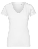X.O by Promodoro V-Ausschnitt T-Shirt aus Baumwolle für Damen, Azur Blue XS, XO1525 – White