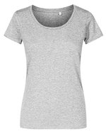 X.O by Promodoro Women´s Deep Scoop T-Shirt Azur Blue XS (XO1545), XO1545 – Heather Grey