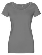 X.O by Promodoro Women´s Deep Scoop T-Shirt Azur Blue XS (XO1545), XO1545 – Steel Grey (Solid)