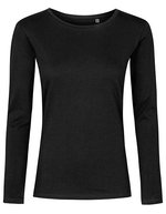 X.O by Promodoro Women´s Roundneck T-Shirt Long Sleeve White XS (XO1565) – Black