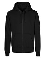 Langarm Zip-Hoodie mit Kängurutaschen – Black