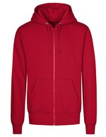 Langarm Zip-Hoodie mit Kängurutaschen – Fire Red