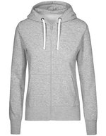 X.O by Promodoro Zip-Hoodie mit tailliertem Schnitt für Damen, Azur Blue XS, XO1751 – Melange Grigio