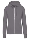 Zip-Hoodie mit tailliertem Schnitt für Damen – New Light Gray