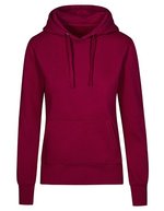 Hoodie mit Doppelkapuze und Taschen für Damen – Berry