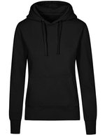 Hoodie mit Doppelkapuze und Taschen für Damen – Black