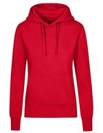 Hoodie mit Doppelkapuze und Taschen für Damen – Fire Red
