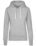 X.O by Promodoro Hoodie mit Doppelkapuze und Taschen für Damen, Azur Blue XS, XO1781 – Heather Grey