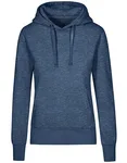 X.O by Promodoro Hoodie mit Doppelkapuze und Taschen für Damen, French Navy XS, XO1781 – Heather Navy