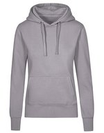 X.O by Promodoro Hoodie mit Doppelkapuze und Taschen für Damen, Azur Blue XS, XO1781 – New Light Gray