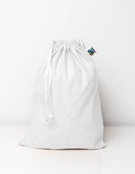 Printwear Fairtrade Bio-Baumwollbeutel mit Zuziehband, Black 30 x 40 cm, XT1600 – White