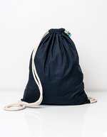 Printwear Fairtrade Gymbag aus 100% Bio-Baumwolle, Natural 38 x 46 cm, XT400 – Blu navy (ca. Pantone 532C)