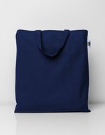 Printwear Fairtrade Baumwolltasche mit kurzen Henkeln, Natural ca. 38 x 42 cm, XT500N – Blu navy (ca. Pantone 532C)
