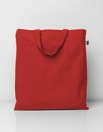 Printwear Fairtrade Baumwolltasche mit kurzen Henkeln, Natural ca. 38 x 42 cm, XT500N – Rosso (ca. Pantone 200C)