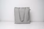 Printwear Fairtrade Cotton Bag with Long Handles, Natural ca. 38 x 42 cm, XT600N – Navy (ca. Pantone 532C)