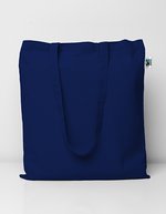 Printwear Fairtrade Baumwolltasche mit langen Henkeln, Natural ca. 38 x 42 cm, XT600N – Navy (ca. Pantone 532C)
