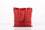 Printwear Recycled Cotton Bag with Long Handles, Natural ca. 38 x 42 cm, XT650 – Red (ca. Pantone 200C)