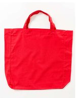 Printwear Borsa in cotone mit Boden- und Seitenfalte, White ca. 38 x 42 x 10 cm, XT90 – Rosso (ca. Pantone 032U-HKS 13-14)