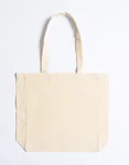 Cotton Bag Side Fold Long Handles – Natural