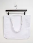 Cotton Bag Side Fold Long Handles – White