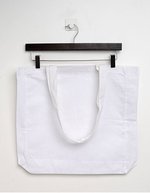 Cotton Bag Side Fold Long Handles – White