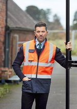 YOKO Warnweste YK220 mit Fleece-Futter, Hi-Vis Yellow/Navy S, YK005 – Bild 1