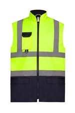 YOKO Warnweste YK220 mit Fleece-Futter – Hi-Vis Yellow/Navy
