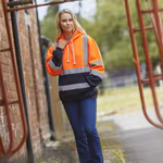 YOKO Sicherheits-Hoodie mit Reflektionsstreifen, Hi-Vis Yellow L, YK05 – Bild 9