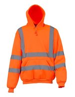 YOKO Sicherheits-Hoodie mit Reflektionsstreifen – Hi-Vis Orange