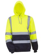 YOKO Sicherheits-Hoodie mit Reflektionsstreifen – Hi-Vis Yellow/Navy