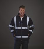 YOKO Hi-Vis Softshell-Jacke mit 2 Streifen, Hi-Vis Yellow/Navy L, YK09 – Bild 8