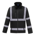 YOKO Hi-Vis Softshell-Jacke mit 2 Streifen, Hi-Vis Yellow/Navy L, YK09 – Bild 3