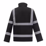 YOKO Hi-Vis Softshell Jacket with 2 Stripes, Hi-Vis Yellow/Navy L, YK09 – image 4
