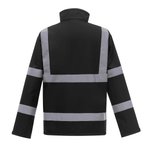 YOKO Hi-Vis Softshell-Jacke mit 2 Streifen, Hi-Vis Yellow/Navy L, YK09 – Bild 4