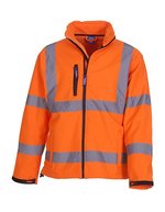 YOKO Hi-Vis Softshell-Jacke mit 2 Streifen – Hi-Vis Orange