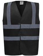 YOKO Sicherheitsweste Signalgelb mit Reflexstreifen – Black